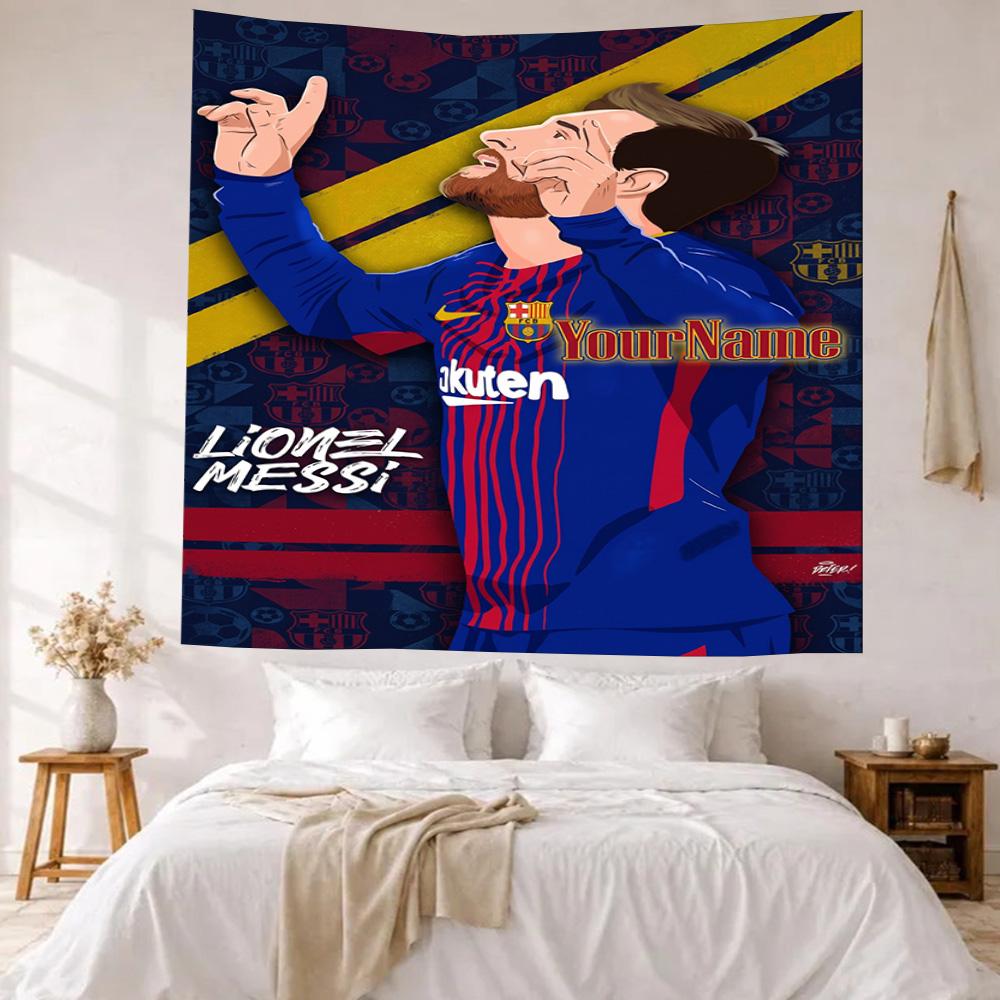 Messi Custom Your Name Wall Decor Tapestry Art For Pet Memorial Birthdaywedding Party Backdrop Family Gift