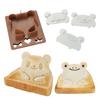 1PC Cute Sandwich Bear Face Mold Shaper Bread Cutter With 3 Expression Safe DIY Food Mould Panda Shape Baking Tool For Kids
