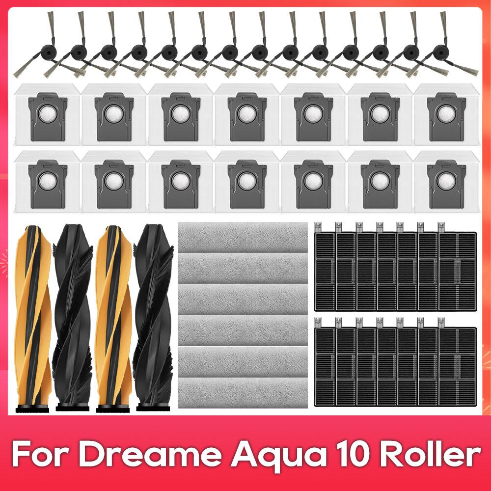 Подходит для ( Dreame Aqua 10 Ultra Ролик в сборе, Aqua 10 Ultra Гусеница ) Комплектующие и принадлежности: Основная боковая щетка, Фильтр, Швабра, Пылесборник