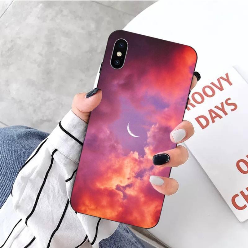 Мягкий чехол для телефона Kawaii Sky Space для iPhone 14 13 12 11 XS X 8 7 6 Plus Mini Pro Max SE 2022, мягкий черный чехол для телефона