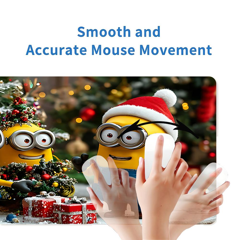 Christmas Minions Celebration Large Gaming Mouse Pad Nonslip Rubber Base Waterproof Desk Mat For Office Pc Laptop