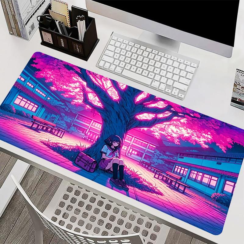 Kawaii Mouse Pad Large Xxl Gaming Pad Low Pixel Anime Desk Mat Computer Accessories Nonslip Gamer Keyboard Pad Rubber Mousepad