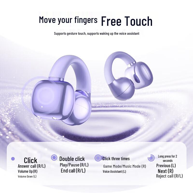 Беспроводные Bluetooth-наушники Newmine S7 с клипсой, OWS, ИИ-перевод