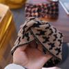 Woolen Knitted Headband Wide-brimmed Houndstooth Headband Fashion Bow Headband  Make up