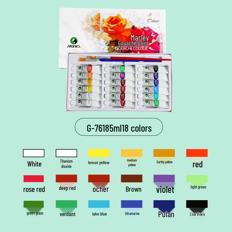 Mali Gouache Paint Set - 5ml & 12ml Tubes, Boxed for Beginners