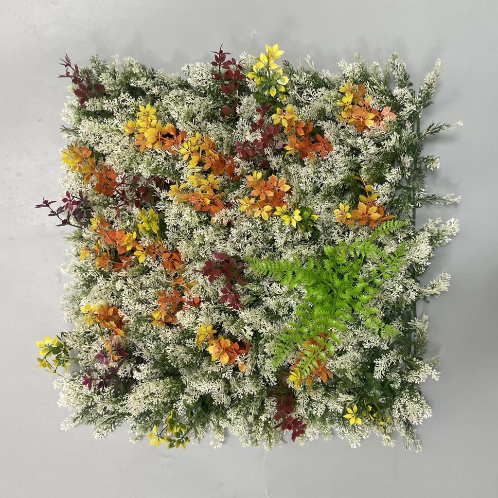 50×50cm Artificial Green Plant Wall - Plastic Vertical Garden, Fake Flower Wall, Synthetic Turf Background