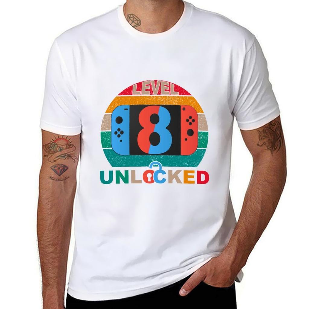 Level 8 Unlocked Gaming Birthday Video Game Birthday 8th Birthdaygamer Kids Birthday Gift For Boys And Girls Tshirt