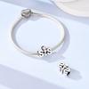 Original 925 Sterling Silver Charms Pink Heart Zircon Sister Bead Fit Original Bracelets For Women DIY Jewelry Gift