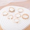 iF ME 7PCS Boho Knuckle Stacking Rings Set Gifts for Women Teen Girls Dainty Gold Zircon Crystal  Moon Snake Joint Knot Mid Ring