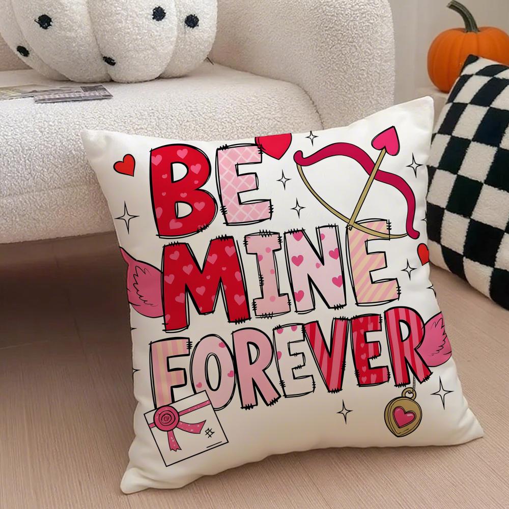 LOVE Cushion Cover Linen Pillow Case Soft Breathable Protective Couch Room Decoration
