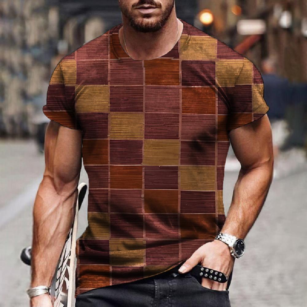 Футболка с узором в полоску, футболка с 3D-принтом для мужчин, простая, крутая, дышащая, с короткими рукавами, модная, повседневная футболка, большой топ