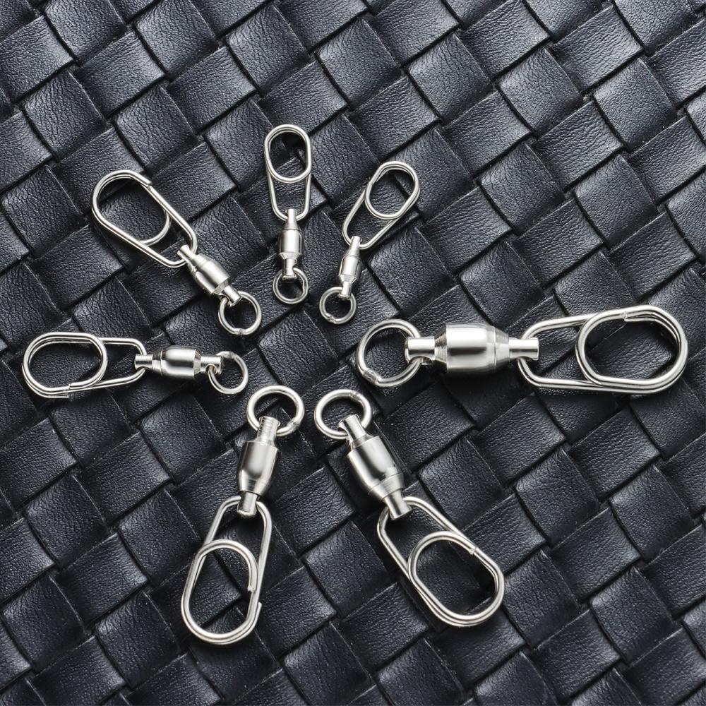 Стальные крючковые рыболовные принадлежности Snap Rolling Bearing Swivel Oval Connector Jig