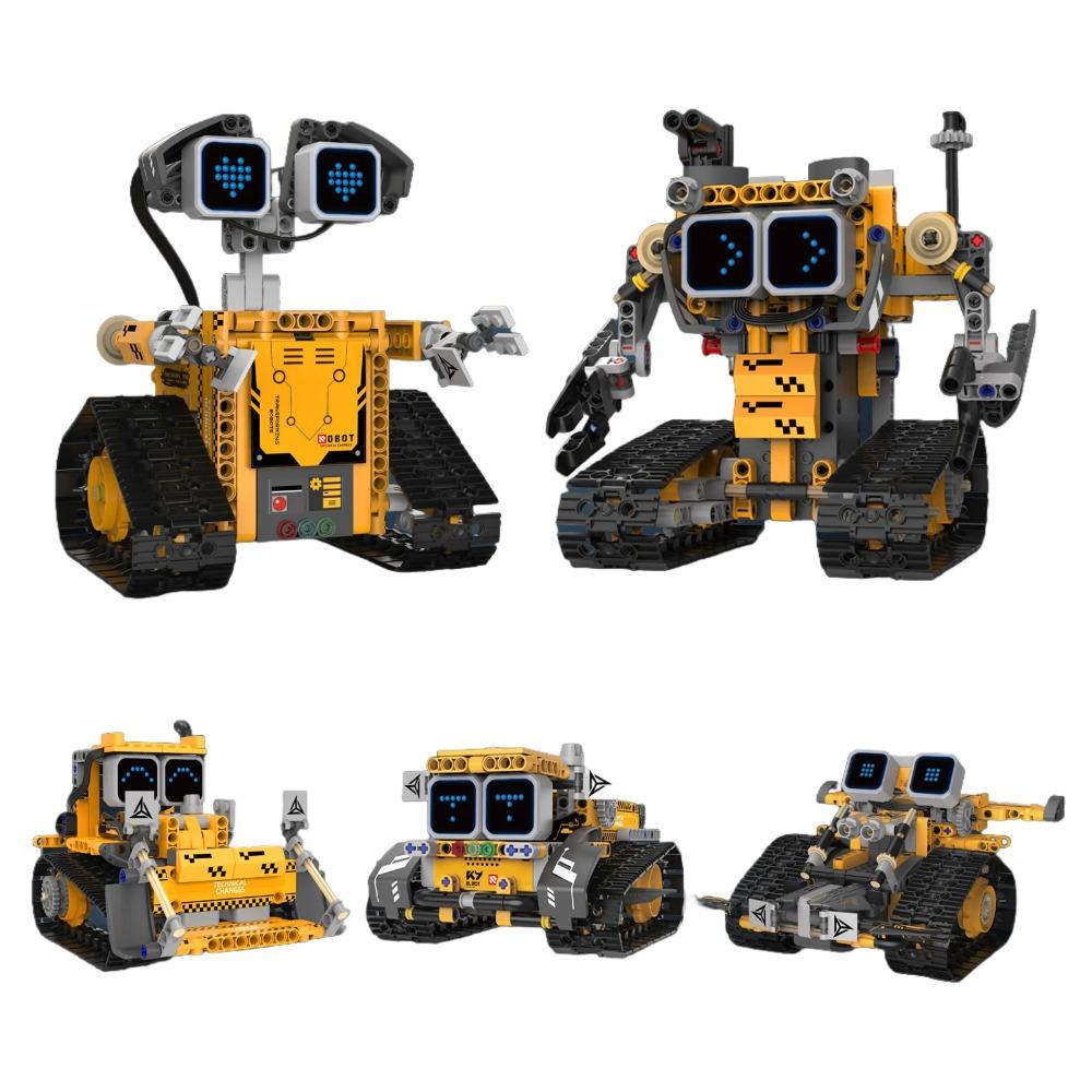 5-in-1 robot programming remote control building blocks, transformable robot model ornaments, children's holiday gifts, DIY toys