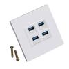 4-портовая настенная розетка Ethernet USB3.0 5 Гбит/с Дуплексная передача данных Панель Ethernet Настенная вилка