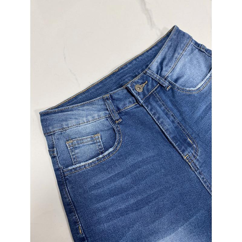 Женские новые весенние модные джинсы с высокой талией и подвернутыми штанинами, повседневные широкие брюки