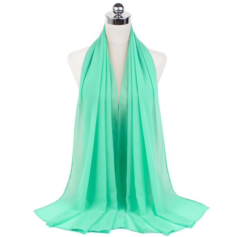Muslim Chiffon Hijab Scarf Women Long Solid Color Head Wrap For Women Hijabs Scarves Ladies Muslim Veil Jersey Hijabs 180*70cm