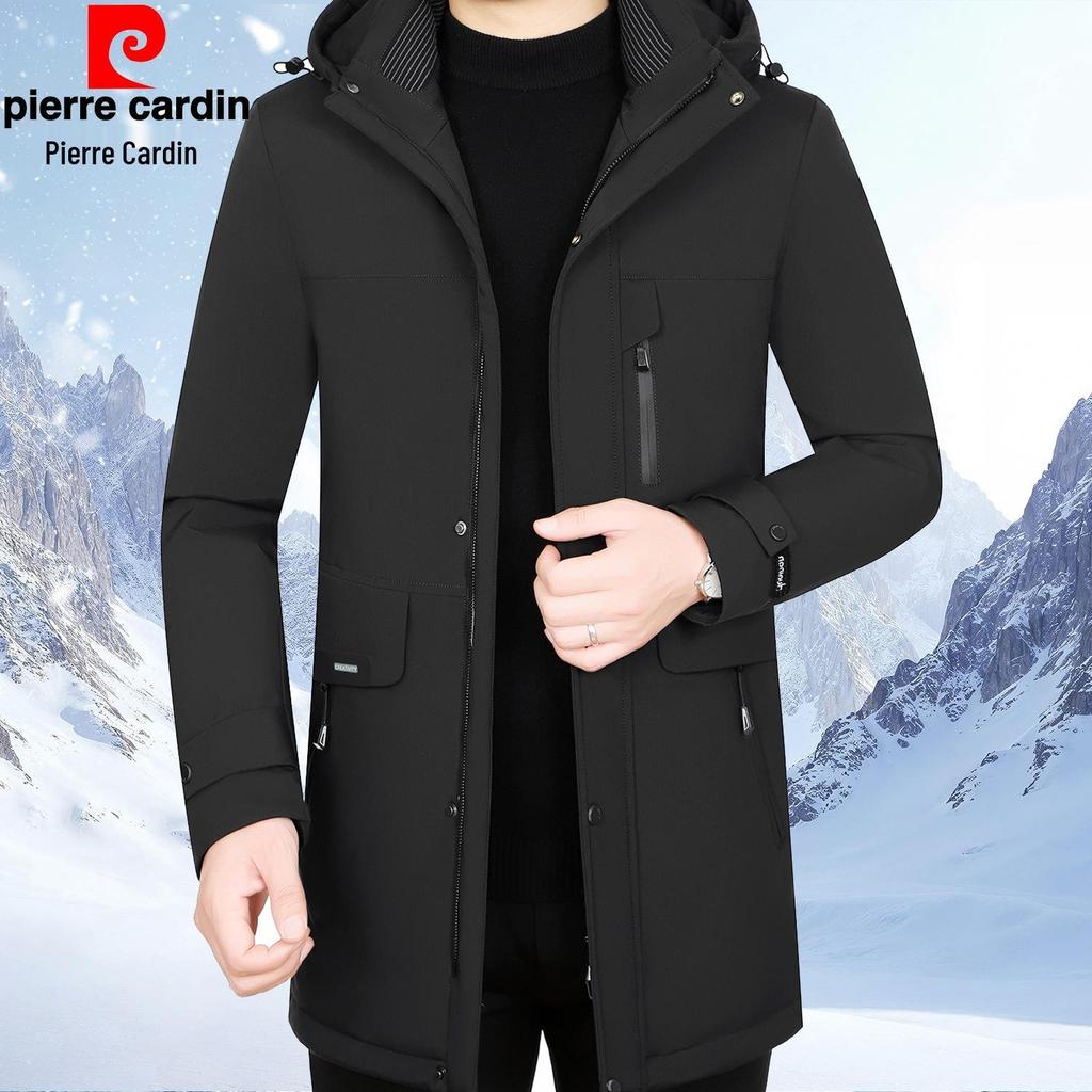 Мужская зимняя куртка Pierre Cardin 2025 с отстегивающейся подкладкой, на гусином пуху - Толстая, теплая, средней длины