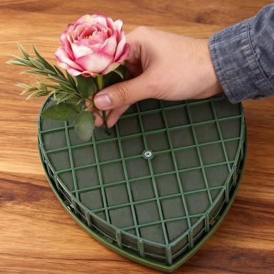Модная влажная флористическая пена в форме сердца с присоской, пена для DIY цветочных композиций, поддон-клетка из флористической пены для свадебного центрального украшения