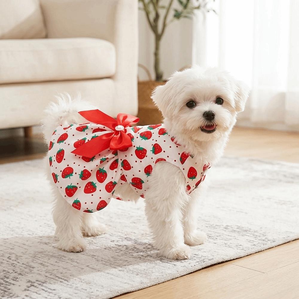 Thin Pet Skirt Lightweight Cat Apparel Skin-friendly Dog Dress Daily Wear