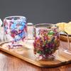 Двухслойная стеклянная чашка из боросиликатного стекла с сушеными цветами