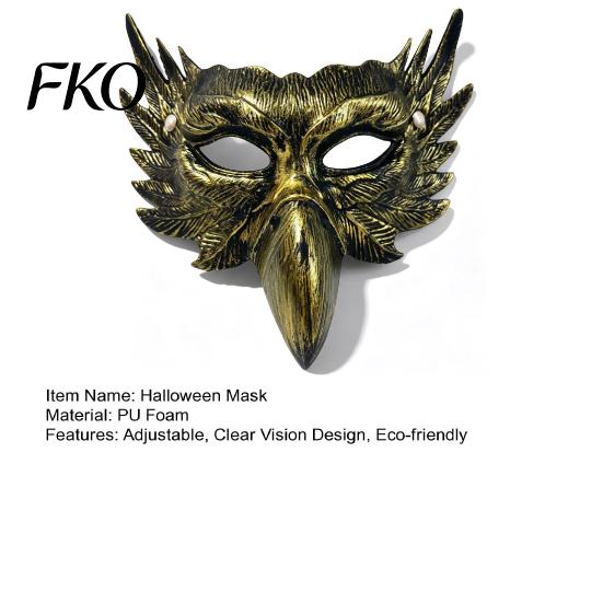 Decorative Party Mask Halloween Eagle Half Face Mask, Vintage Gold Unique Winged Masquerade Gothic Cosplay Props Retro Theme