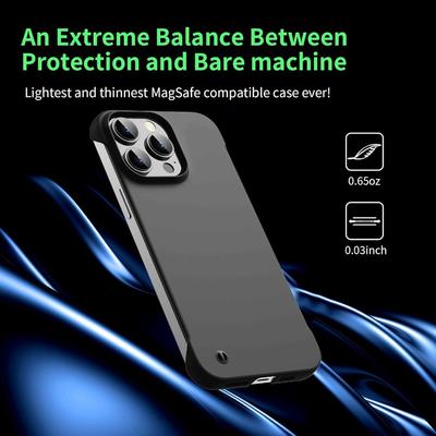 Магнитный тонкий чехол для iPhone 14 Pro Max 6.7 2025 Ультратонкий Легкий Прочный Рамка Матовый Жесткий Чехол MagSafe