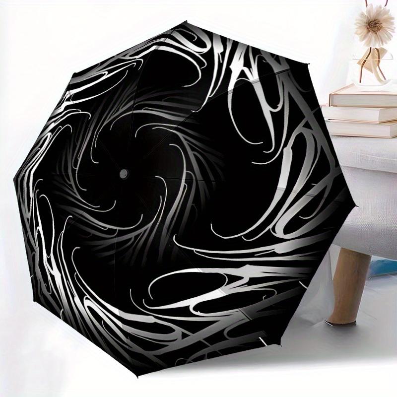 1pc Swirl Design Automatic Open/close Folding Umbrella, Compact Portable Travel Umbrella, Durable Construction yy250804141