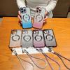Чехол для телефона с магнитным ремешком на запястье для iPhone 16, 15, 14 Plus, 13, 12, 11 Pro Max, защитный чехол с блестками и градиентом Love