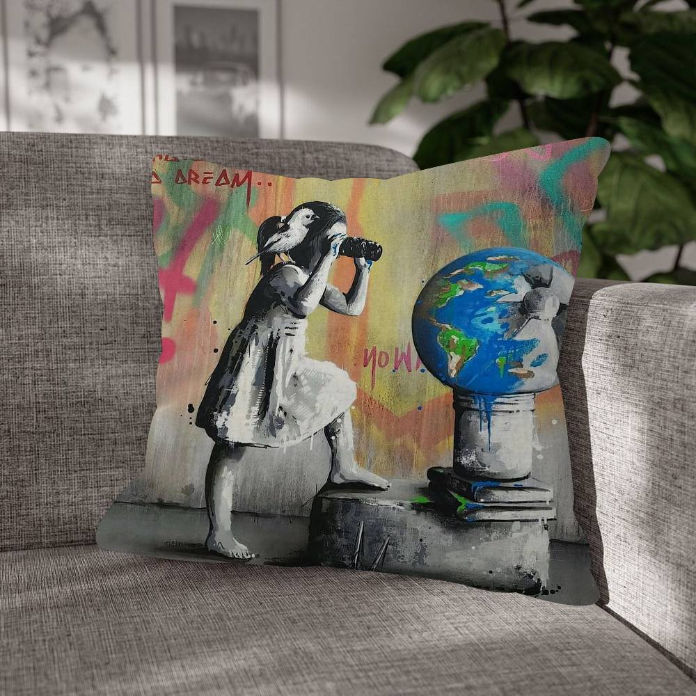 Banksy Street Graffiti Art Pillow Cover Soft Decor Throw Pillow Case xcm Couch Home Decor for Living Room Sofa Party Gift