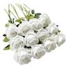 Party Simulation Solid Color Rose Artificial Simulation Plant Atmosphere Decoration Flowers  1set,12pcs