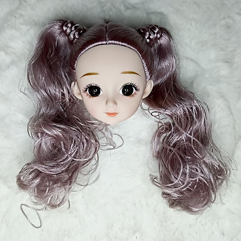 BJD кукла 1/6, голова с двойными косичками и локонами, для кук 30 см, аксессуары, 3D реалистичные глаза, принцесса, девочки, игровой домик, DIY, игрушки для переодевания