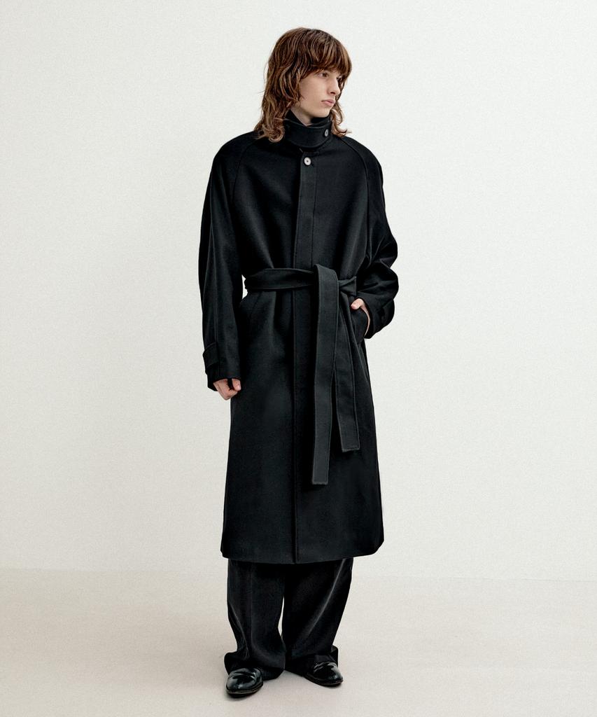 Lmood Logan Balmacaan Coat Feltro Black