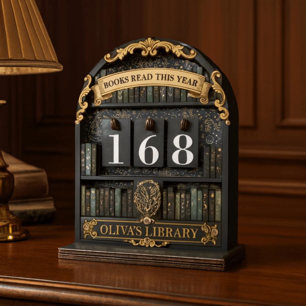 Ретро Трекер Читательского Вызова Деревянный Регистратор Чтения Книг Украшение Книжной Полки Книжный Червь