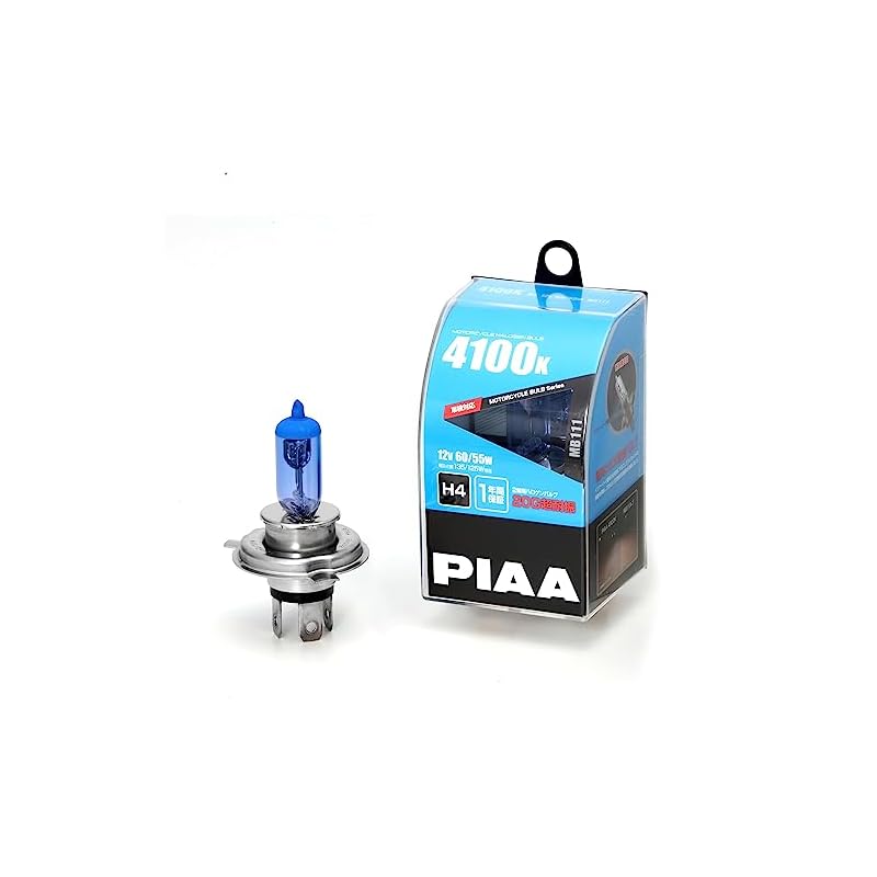 Лампа фары мотоцикла PIAA, Галогенная, 4100K, Яркость 135/125 Вт, H4, Высокая сейсмостойкость, 20G, 1 лампа, MB111