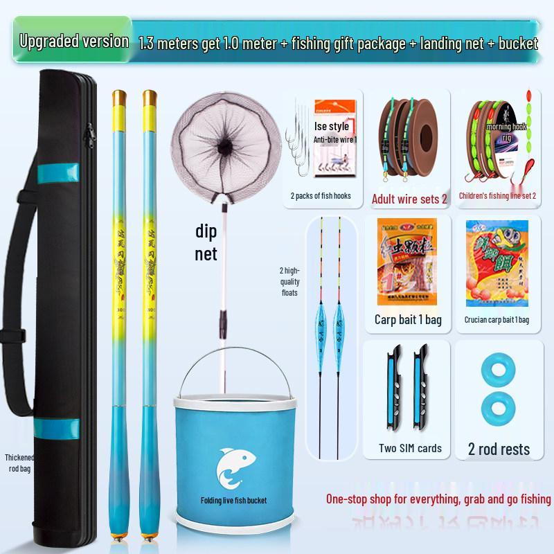 Children's Ultra-Light Fishing Rod Set - Mini Stream Rod for Parent-Child Fishing, 28-Tone Hard.