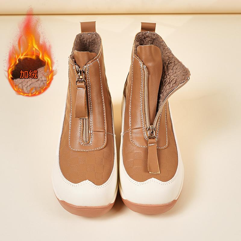 Женские спортивные туфли на платформе, повседневные черные кожаные ботильоны, обувь на танкетке, кроссовки с высоким верхом, увеличивающие рост