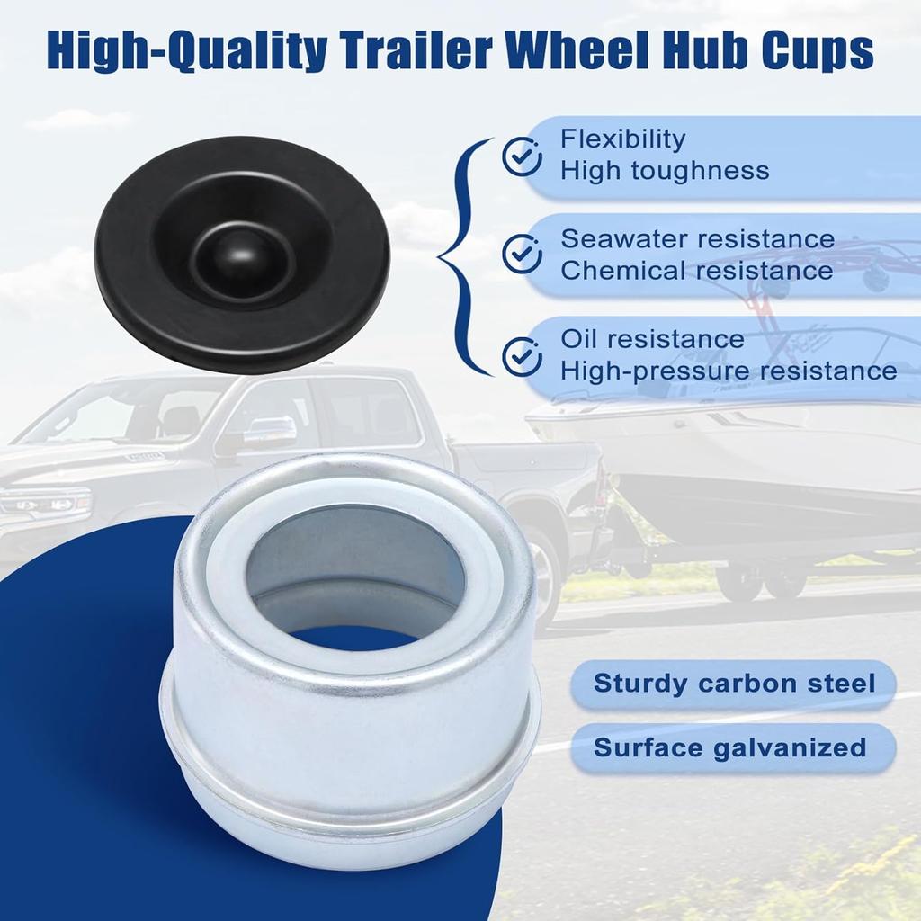 4 ШТ. 1,98 Дюйма Пыльники Ступицы Оси Прицепа Крышки Смазки Ступицы с 12 Резиновыми Заглушками Для Осей Прицепа Dexter EZ Lube 2000-3500 Фунтов, Кемпера, Автодома, Лодки