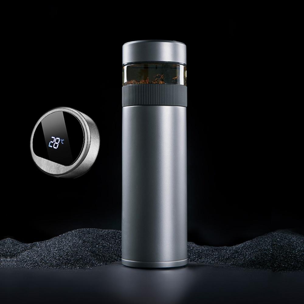 Titanium Thermos For Tea and Water With Separate Tea Infuser Smart Led Temperature Display Titanium Water Bottle Teaware 520ML