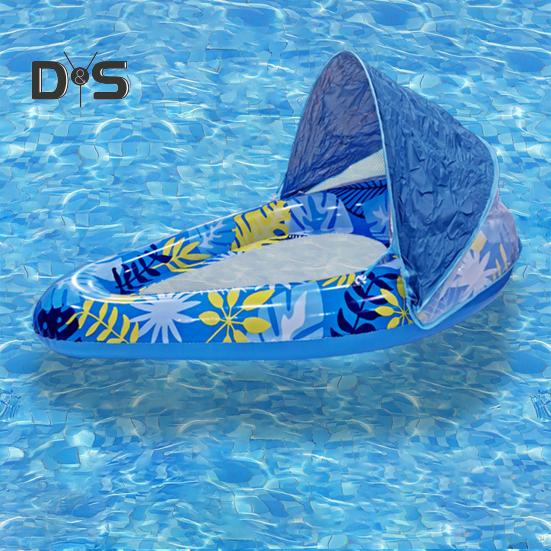 Плавающий бассейн с навесом, надувной шезлонг для взрослых, плавательный бассейн, водное кресло, шезлонг для летних пляжных вечеринок, водных развлечений