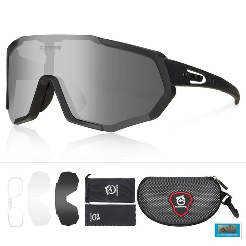 Queshark Cycling Glasses Polarized Sports Sunglasses Men Women with 3 Interchangeable Lens Anti-UV400 Bike Eyewear