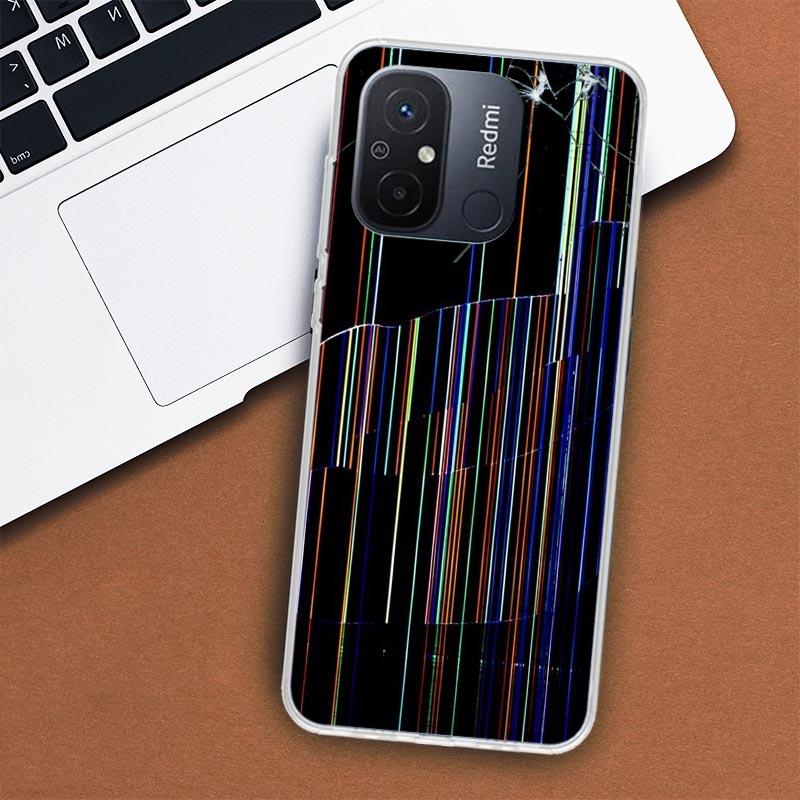 Чехол со сломанным экраном телефона для Xiaomi Redmi 12 12C 10 10C 10A 9T 9C 9A 9 8 8A 7 7A 6 6A K20 K30 K40 Pro S2 Fundas Cover