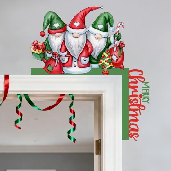 3D Santa Claus Wall Art Christmas Stickers, Self-Adhesive Decals for Home Holiday Party Atmosphere Decor Decor, Waterproof PVC Living Room Bedroom