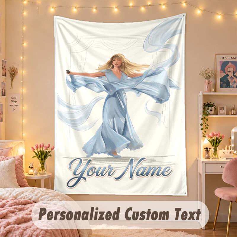 Custom Personalized Tapestry,Taylor Swift Print Custom Name Text Wall Art Hanging for Bedroom