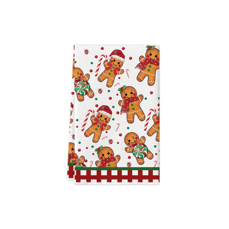 Christmas Kitchen Towel Nordic Style Snowman Print Dish Multipurpose Cotton Tea Home Holiday Decor