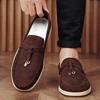 Летние мужские кожаные лоферы-слипоны 2025: Повседневная обувь для вождения на мягкой подошве