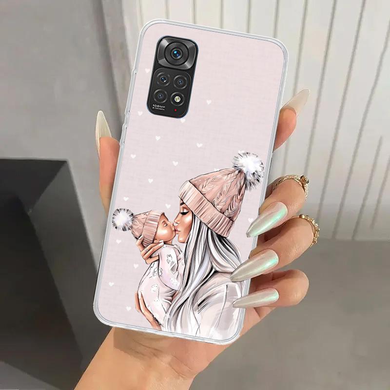 Чехол для телефона 'Мама и Малыш' для Xiaomi Redmi Note Note 14 13 12S 12 11S 11 Pro Plus 11T 11E 10S 9 9S Мягкий Чехол с Принтом Note 1