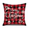Чехлы для подушек на Рождество 45x45 см. Декор для фермерского дома. Красный, черный, плед с изображением буйвола, наволочка для подушки с изображением Санты. Зимние праздничные украшения.