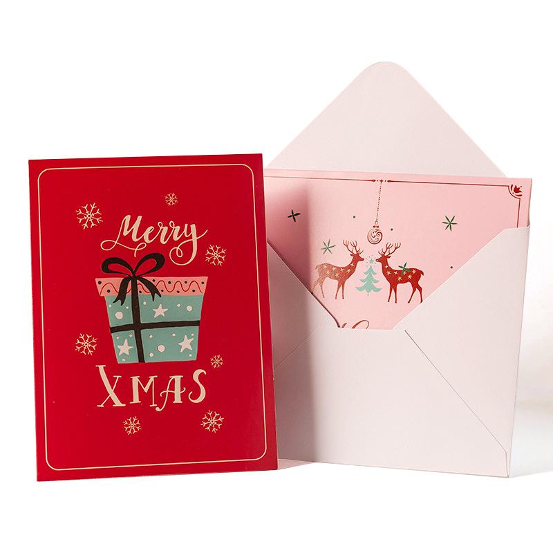 Christmas Greeting Card Envelope Christmas Gift Box Card Business Holiday Thank You Greeting Postcard Ins Wind Thank You Card