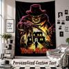 Custom Tapestry Wall Hanging, A Nightmare on Elm Street Freddy Krueger Personalized Name Text Home Wall Decor