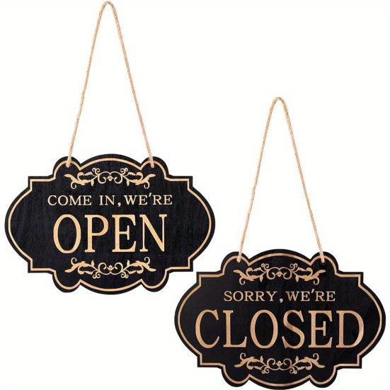 Rustic Business Sign Wooden Open And Closed Sign Double Sided